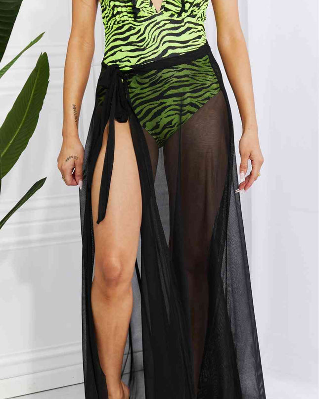 Marina West Swim Beach Is My Runway Mesh Wrap Maxi Cover-Up Skirt