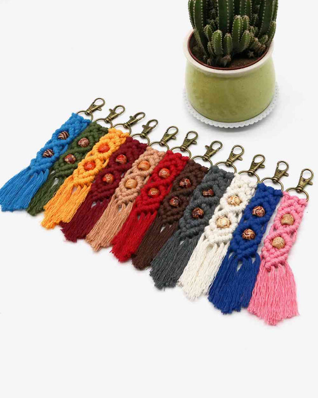 Assorted 4-Pack Handmade Macrame Fringe Keychain