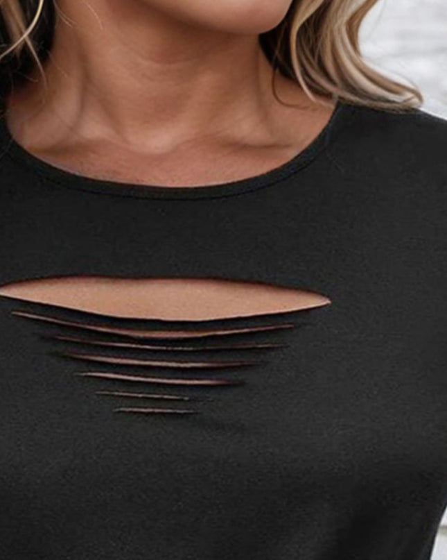 Cutout Round Neck Twisted Tank