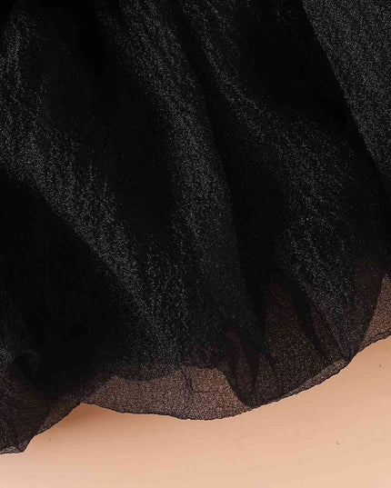 Ribbed Sleeveless Tulle Dress