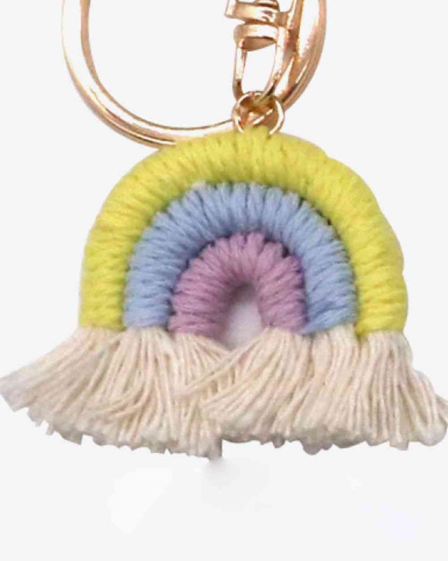Assorted 4-Pack Rainbow Fringe Keychain