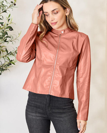 Mock Neck Zip Up Jacket