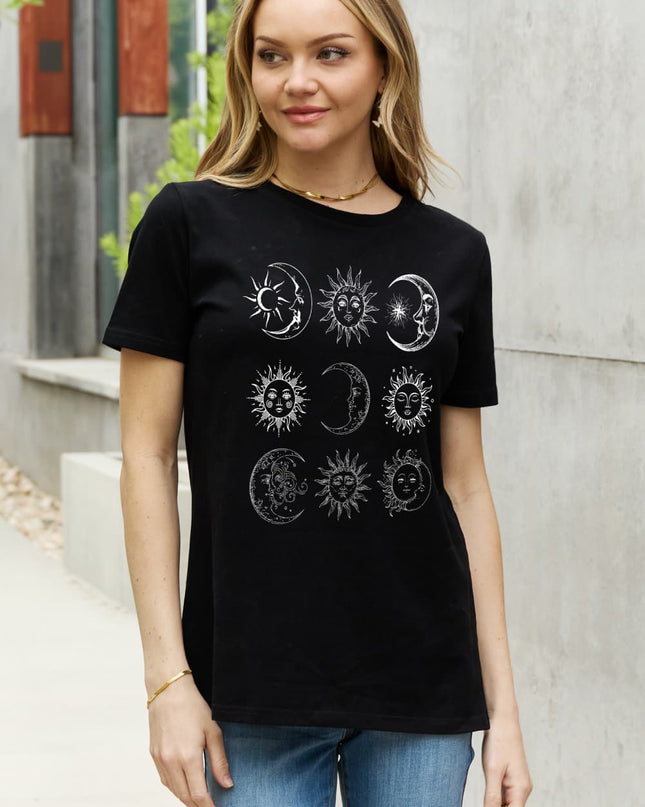 Simply Love Simply Love Full Size Sun and Moon Graphic Cotton Tee