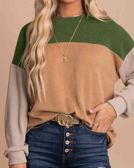 Color Block Dropped Shoulder T-Shirt