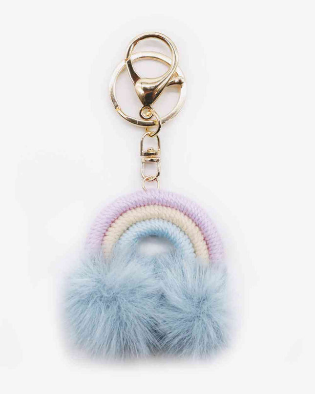 Assorted 4-Pack Rainbow Pom Pom Keychain