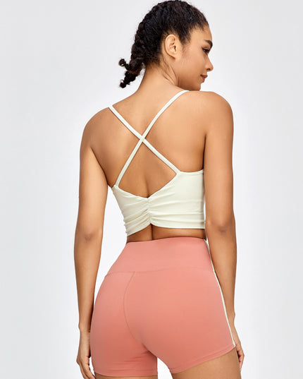 Crisscross Spaghetti Strap Active Bra