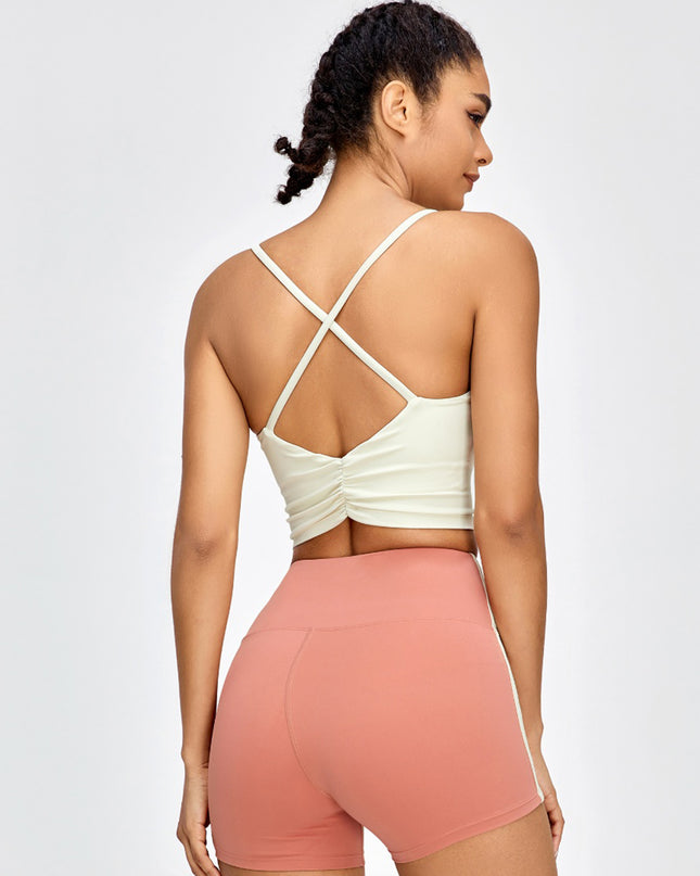 Crisscross Spaghetti Strap Active Bra