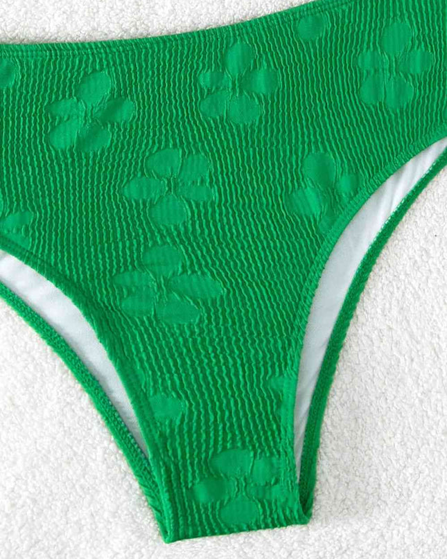 Textured Twisted Detail Bikini Set