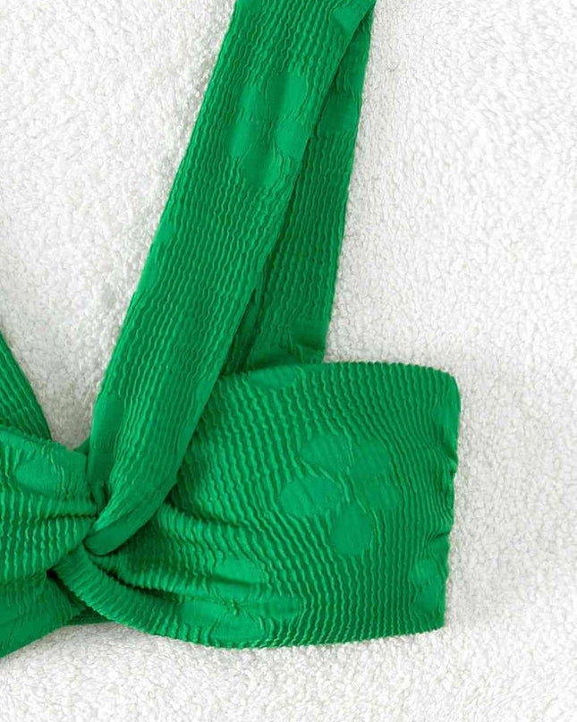 Textured Twisted Detail Bikini Set