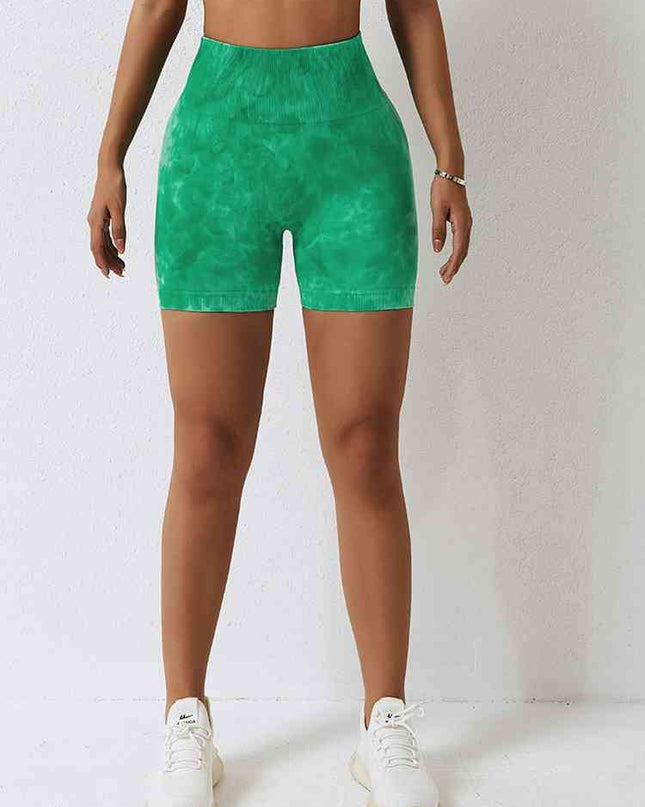 Tie Dye Wide Waistband Slim Fit Sports Shorts