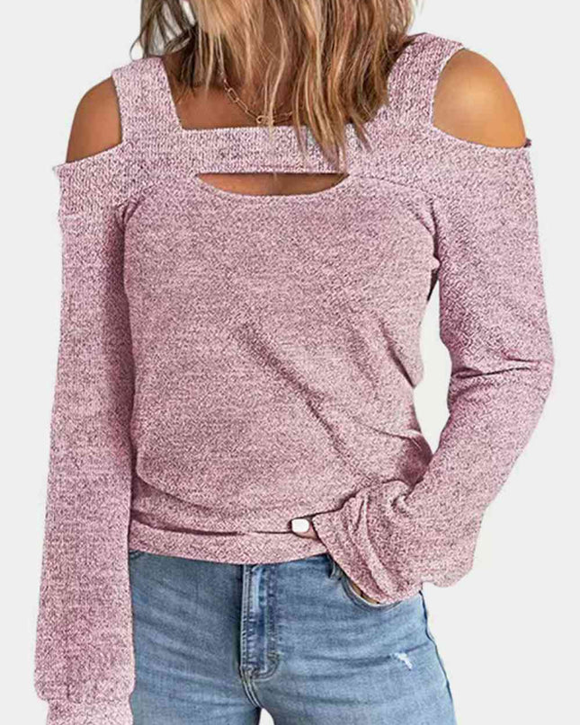 Full Size Cutout Cold Shoulder Blouse