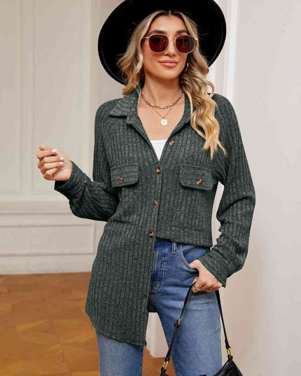 Button Down Collared Shacket