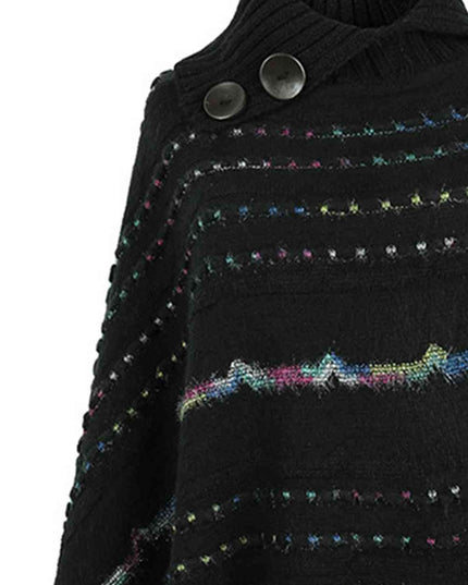 Cloak Sleeve Fringe Detail Poncho