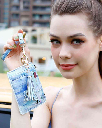 Printed Tassel Keychain with Wallet