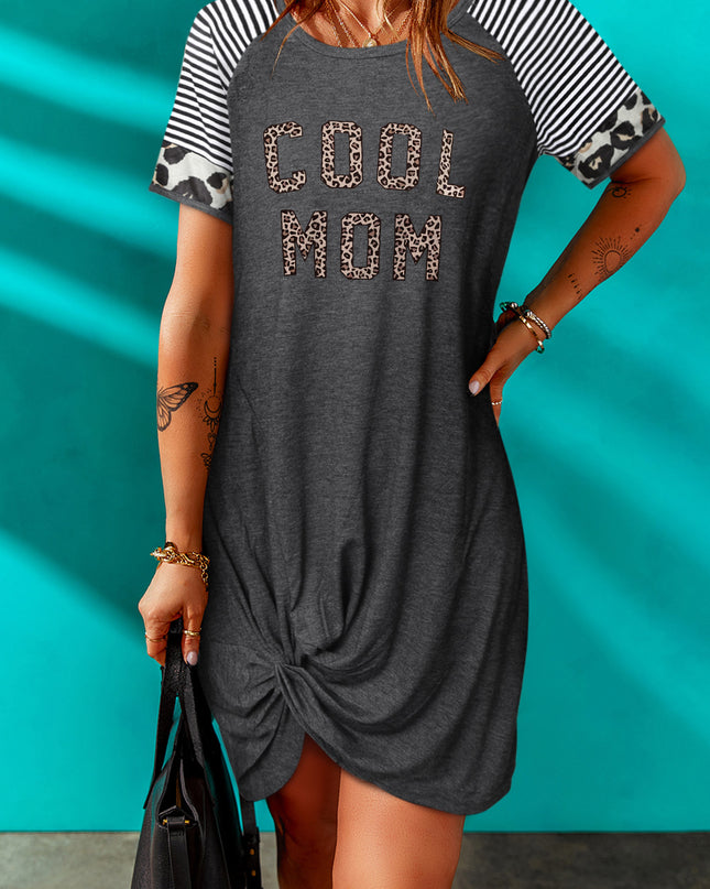 COOL MOM Graphic Twisted Dress