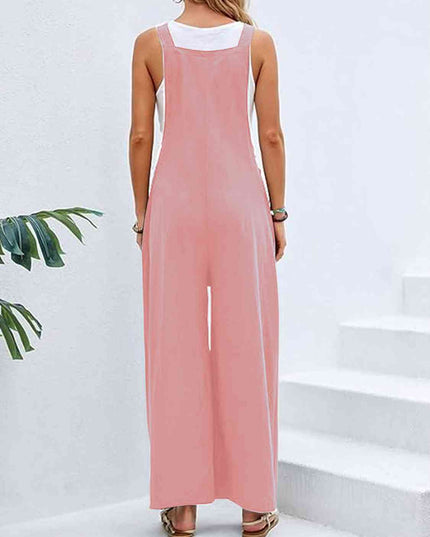 Full Size Wide Leg Overalls with Pockets