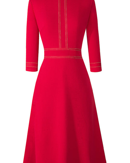 Round Neck Three-Quater Sleeve Dress