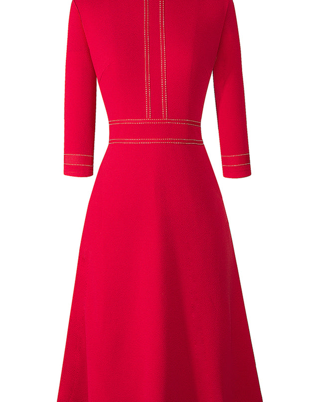 Round Neck Three-Quater Sleeve Dress