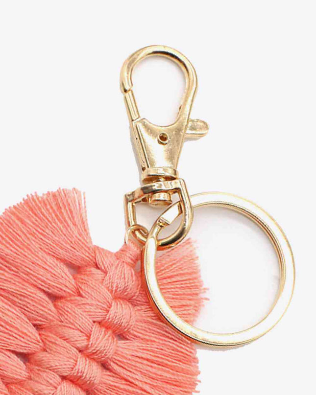 Assorted 4-Pack Leaf Shape Fringe Keychain