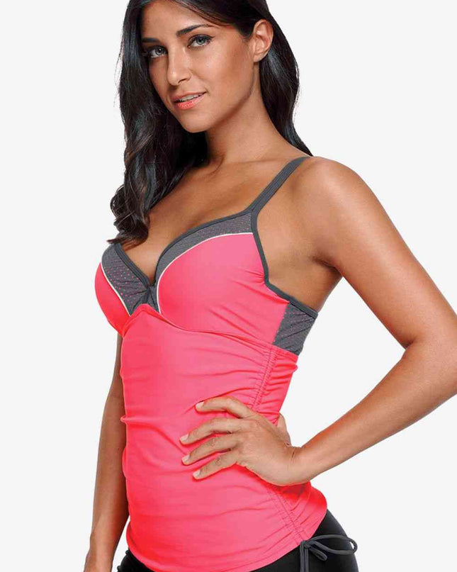 Contrast Sweetheart Neck Swim Cami