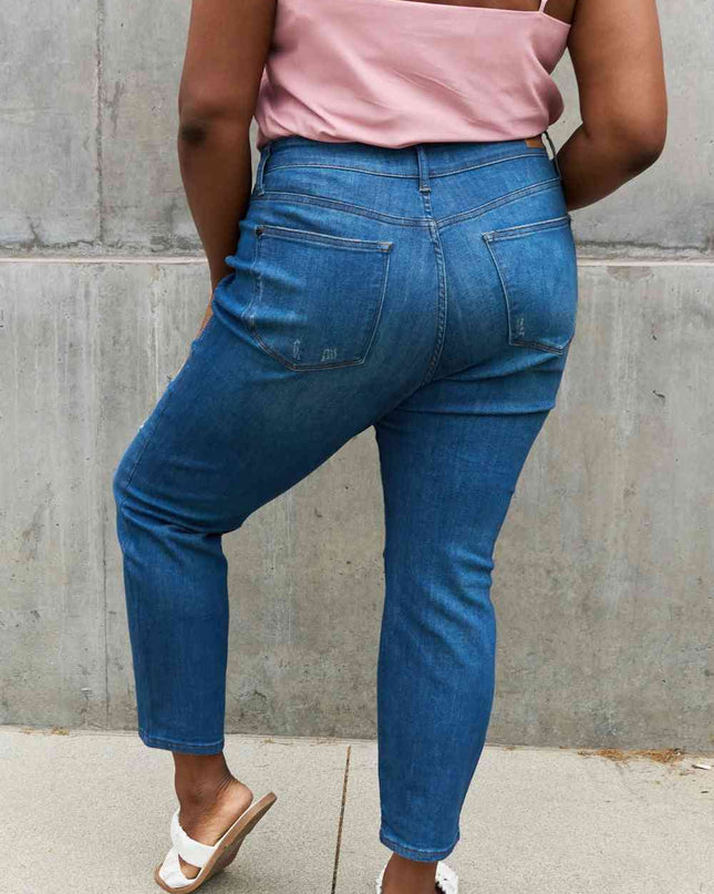 Judy Blue Melanie Full Size High Waisted Distressed Boyfriend Jeans