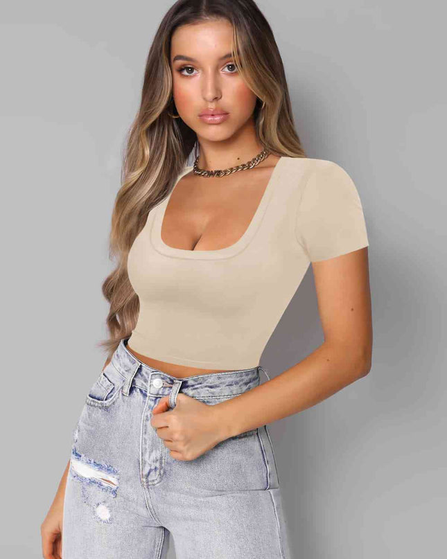 Square Neck Cropped T-Shirt