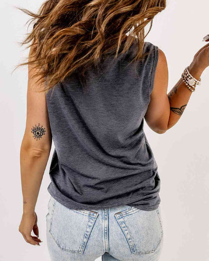 Distressed Round Neck Tank