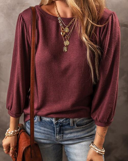 Round Neck Puff Sleeve T-Shirt