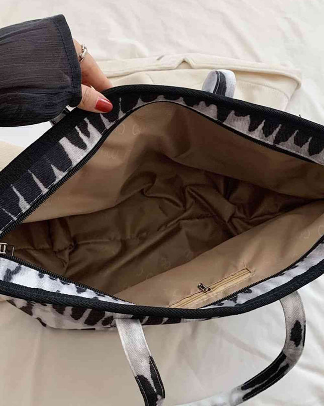 Printed PU Leather Tote Bag