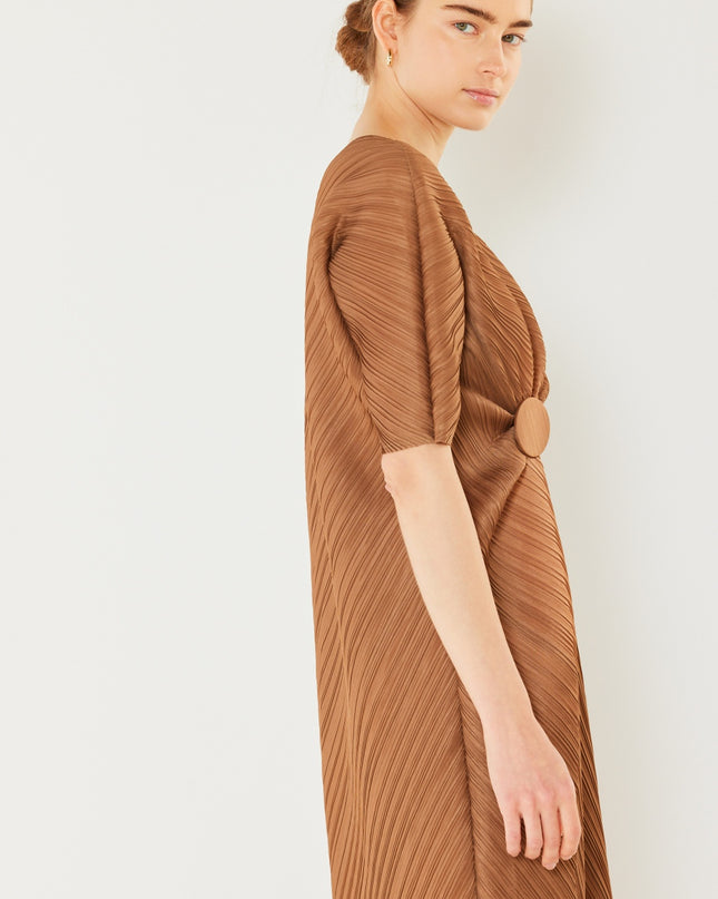 Marina West Swim Pleated Dolman Sleeve Dress