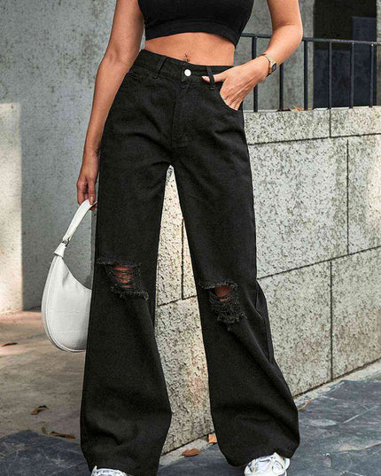 Distressed Wide Leg Jeans