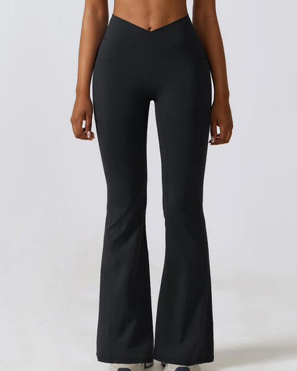 Flare Leg Active Pants with Pockets