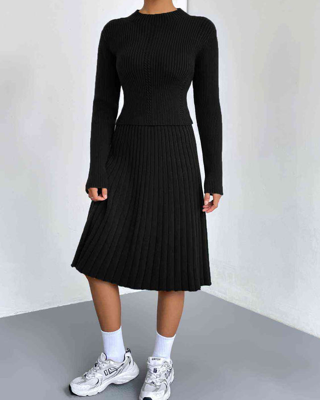 Rib-Knit Sweater and Skirt Set