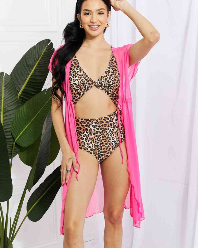 Marina West Swim Pool Day Mesh Tie-Front Cover-Up