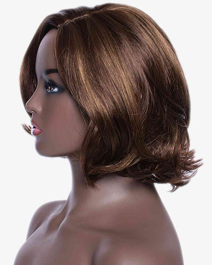 Full Machine Short Wave Bobo Wigs in Brown 10''