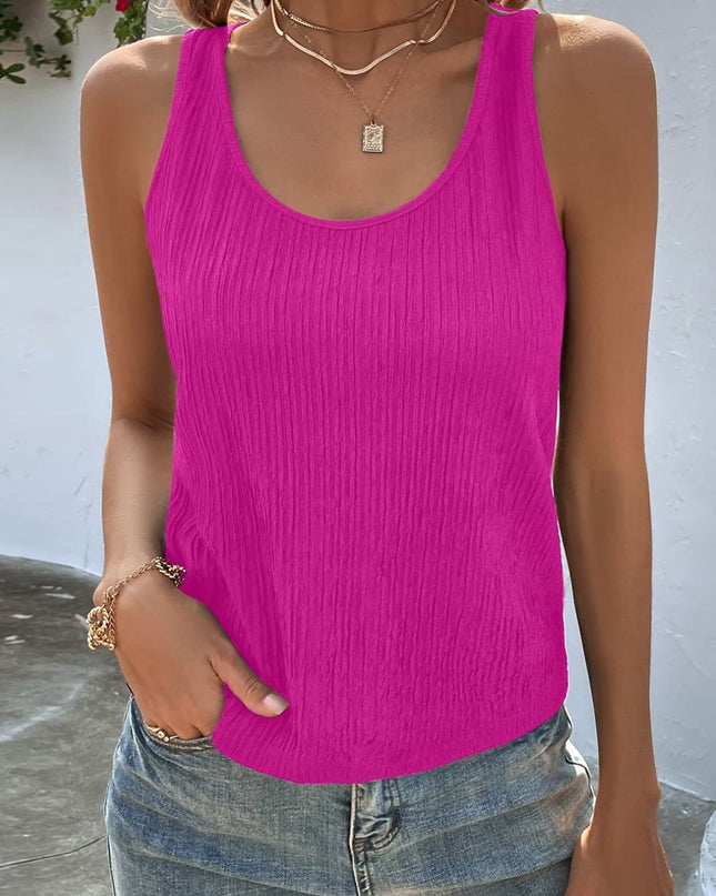 Textured Scoop Neck Tank