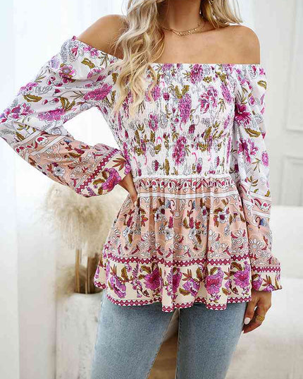 Square Neck Printed Blouse