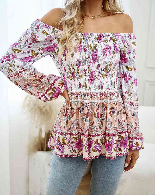 Square Neck Printed Blouse