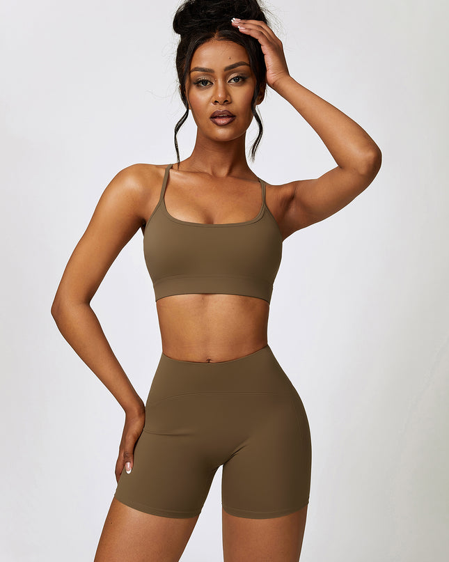Sport Bra and Wide Waistband Shorts Set