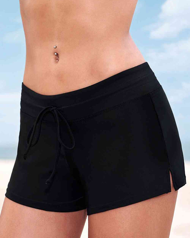 Full Size Run Contrast Drawstring Swim Bottoms
