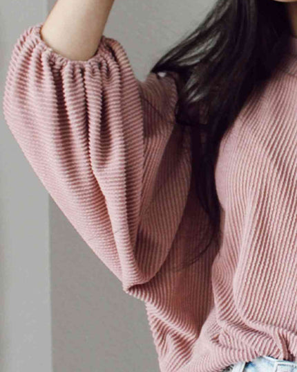 Ribbed Long Sleeve Knit Top