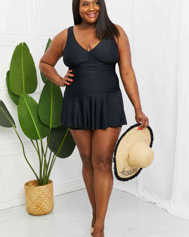 Marina West Swim Full Size Clear Waters Swim Dress in Black