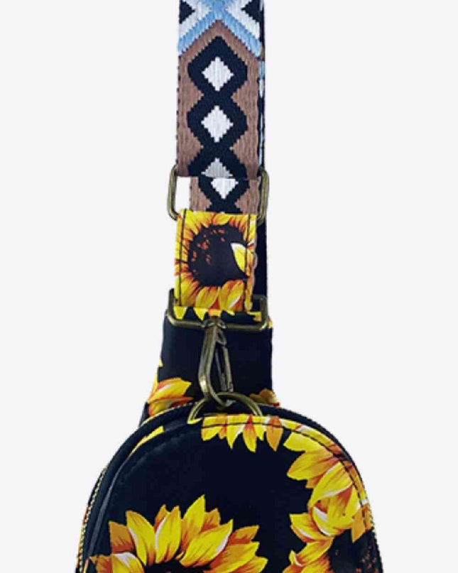 Printed PU Leather Sling Bag