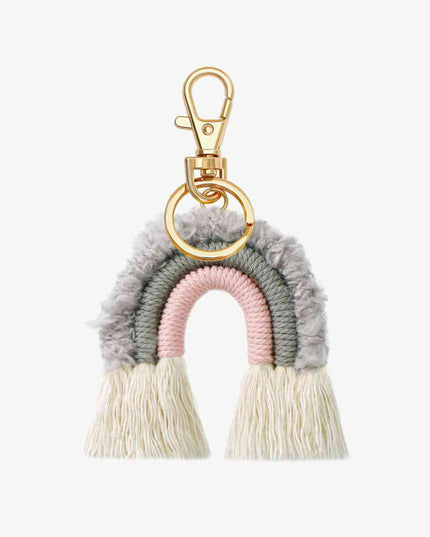 Fringe Trim Rainbow Key Chain