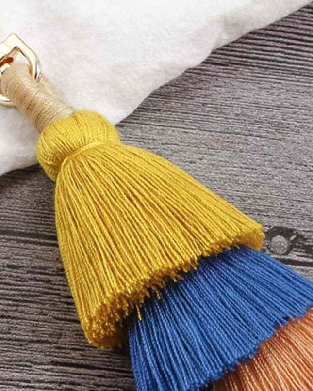 Layered Tassel Keychain