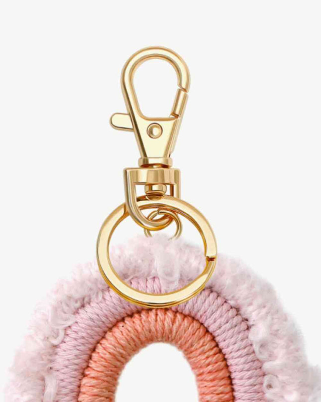Fringe Trim Rainbow Key Chain