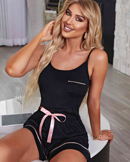 Contrast Cami and Shorts Lounge Set