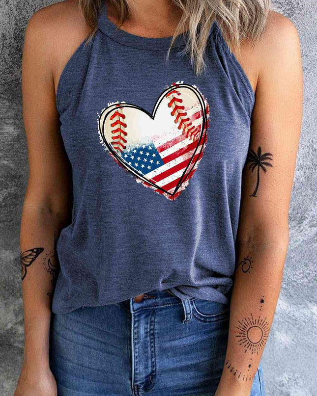 US Flag Heart Graphic Tank