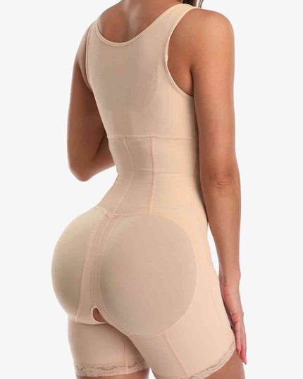 Full Size Zip-Up Lace Detail Shapewear
