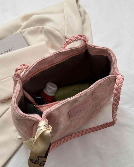 Braided Strap Polyester Tote Bag